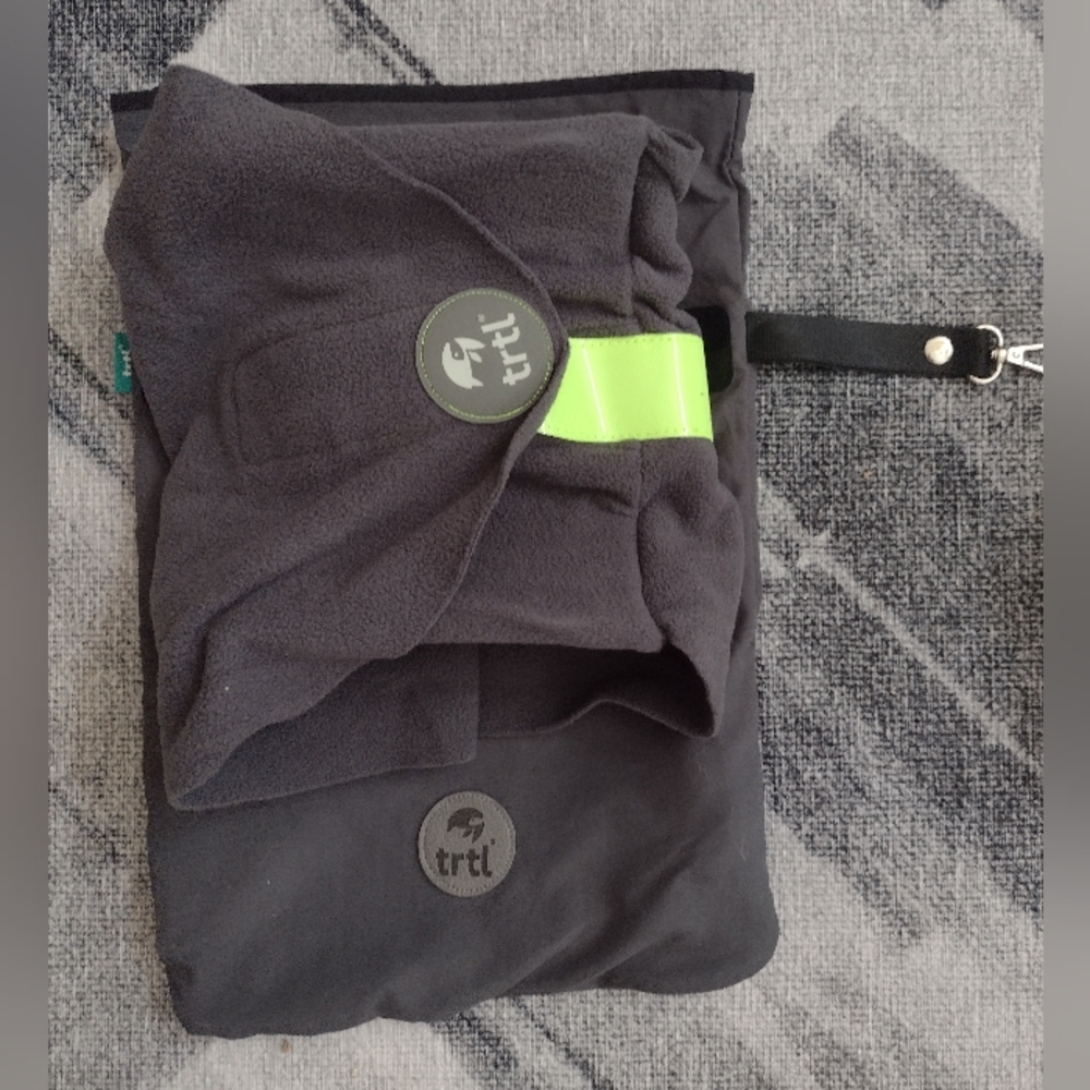 Trtl gray neck support travel pillow adult with carry bag